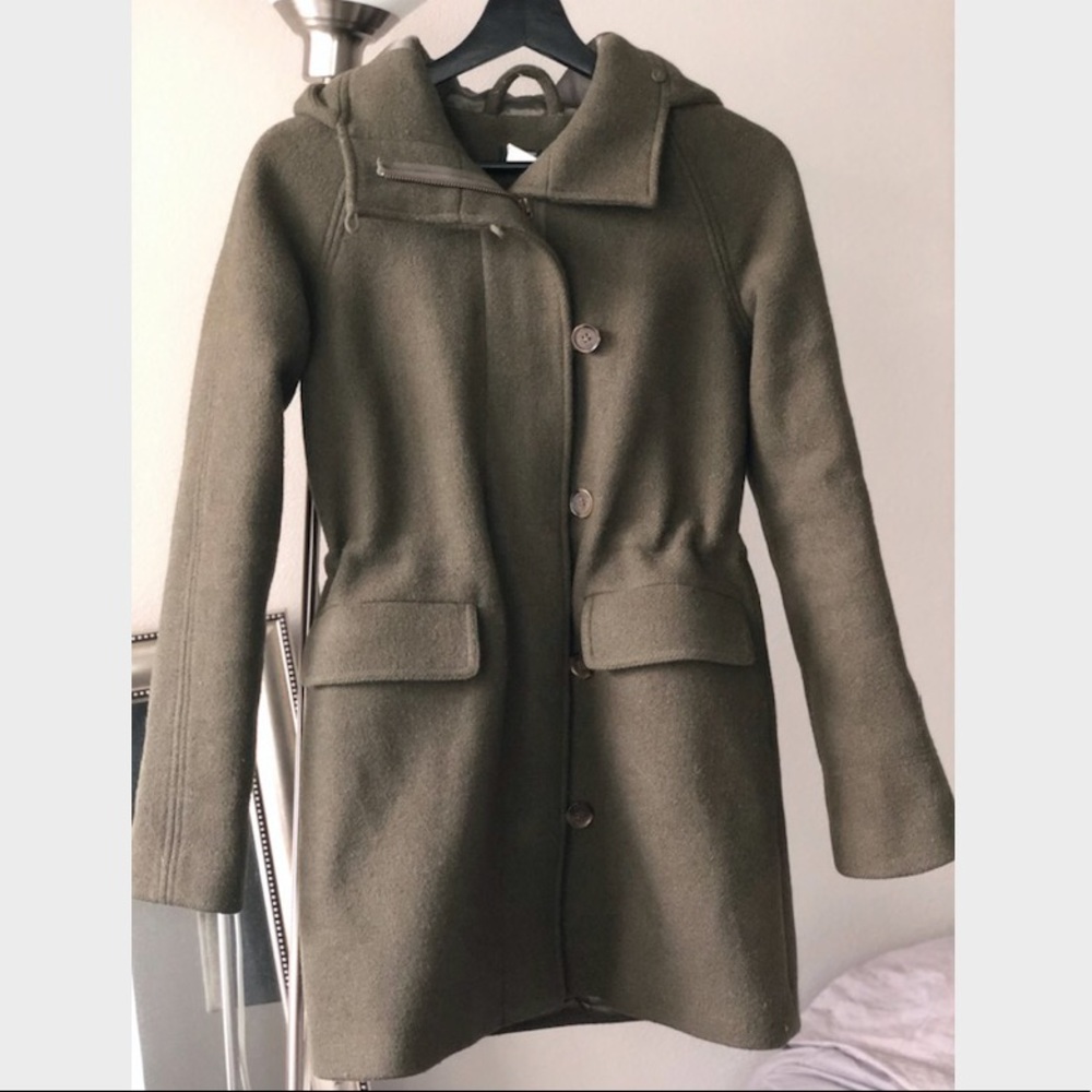 J. Crew Olive Green Wool Winter Coat Size 0